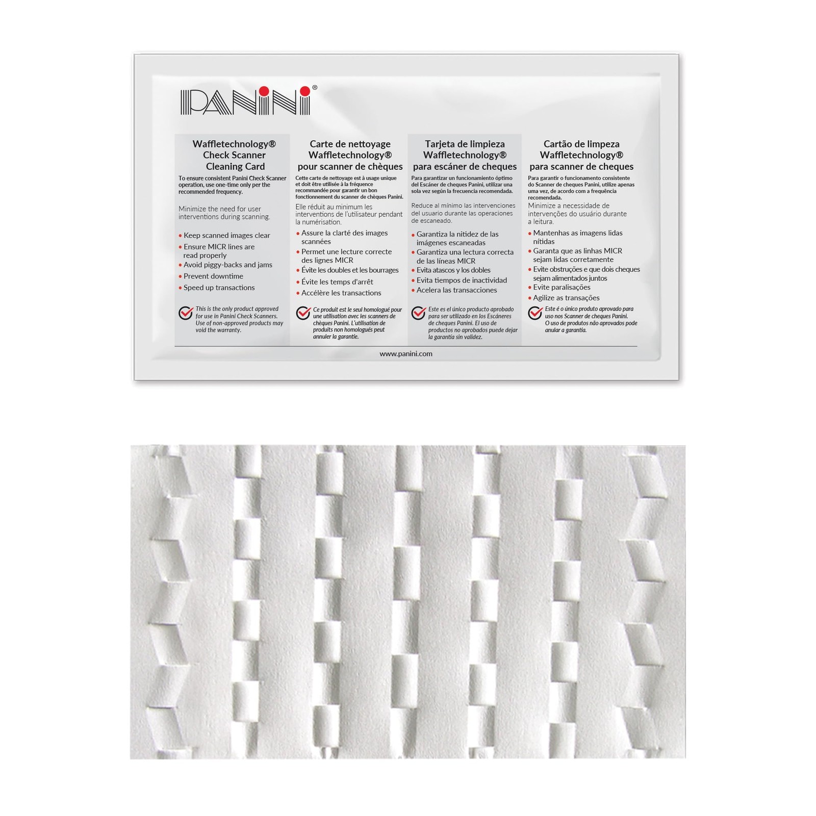 KICTeam - Waffletechnology® Cleaning Cards for Panini Check Scanners (15 Cards)