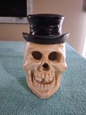 Vintage Ceramic Skull With Tophat