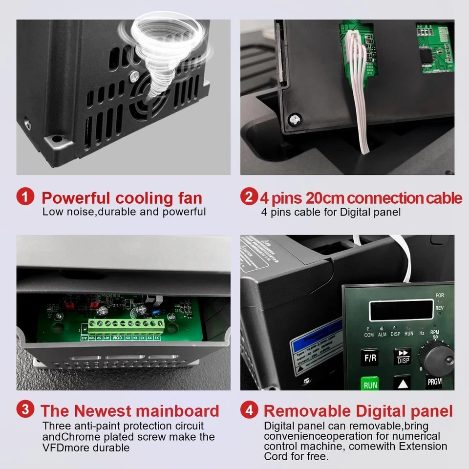 2.2KW 220V VFD Inverter for Spindle Motor Speed Control - Image 4 of 4