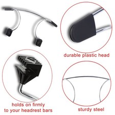⁺Metal Adjustable Car Coat Hanger With Headrest Restraint Rods Stainless Steel