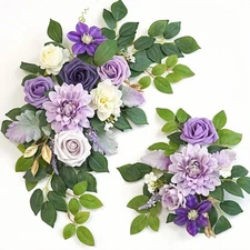 Wedding Arch Flowers Set of 2 for Wedding Welcome Sign Artificial Wedding Flower
