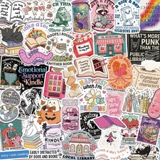 300 PCS Book Stickers for Kindle, Bookish Sticker Pack Reading Multicolored
