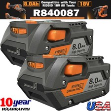 PACK For Ridgid 18V R840085 8.0Ah Hyper Lithium Battery Rigid 18Volt R840087 NEW