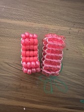 2 Kandi Cuff Pony Bead Bracelets Pink
