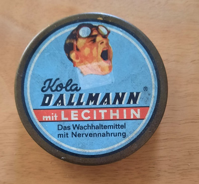 Alte Blechdose ''Kola Dallmann, Das Wachhaltemittel mit Nervennahrung''