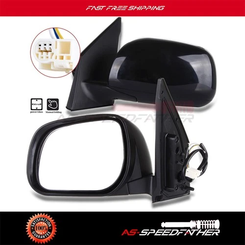 Mirrors For 2006-2008 Toyota RAV4 Power Black Side View Mirrors Left+Right Pair