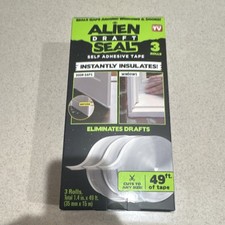 Alien Draft Seal Self-Adhesive Tape 3 Rolls 1.4in x 49ft Insulating Clear