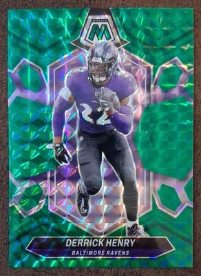 Derrick Henry 2024 Panini Mosaic #16 Green Prizm Ravens