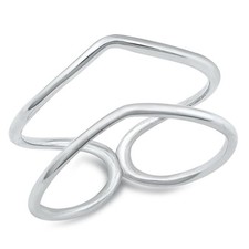 Classic Abstract Freeform Ring New .925 Polished Sterling Silver Band Sizes 5-11