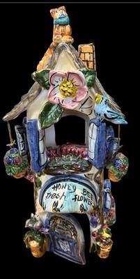 Blue Sky Clayworks Honey Bee Fresh Flowers Candle House by Heather Goldminc SEE