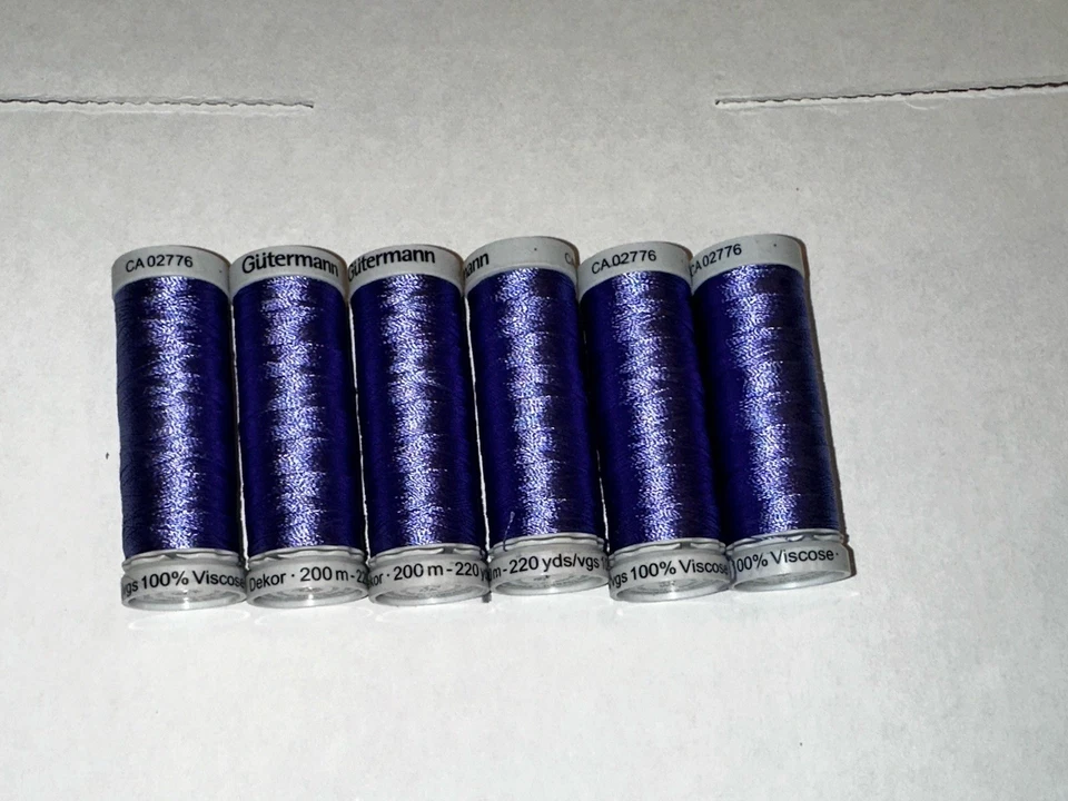 Gutermann 5990 Purple- 6 Spools 220 yards 100% Viscose - Image 2 of 3