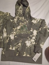 Adidas Youth Medium 10/12 Green Bleach Wash Matching Hoodie And Joggers NWT