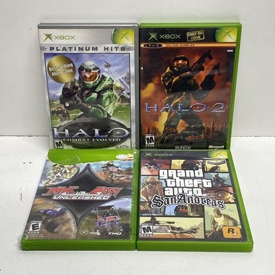 Halo 2 GTA San Andreas 4 Original Xbox Game Lot Microsoft 2000s CIB
