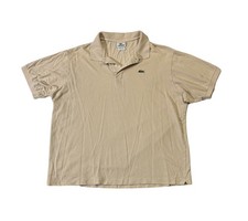 Lacoste mens 8 3XL XXXL cream solid Classic pique polo Shirt EUC