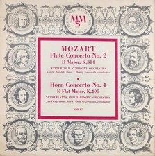 Mozart Flute Concerto No.2 D Major K.314 & Horn 4 E Flat Major K.495 LP MMS-87