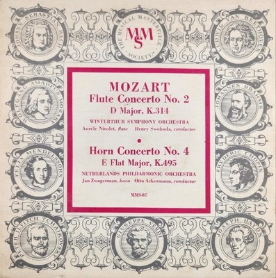 Mozart Flute Concerto No.2 D Major K.314 & Horn 4 E Flat Major K.495 LP MMS-87