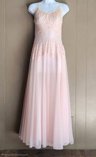 Vint Vanity Fair Pink Nylon  Long/Maxi Nightgown Lace/Floral Full Sweep Sz 32