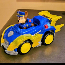 PAW Patrol Chase Mighty Pups Vehicle W Replacement Figure. Tested And Works.