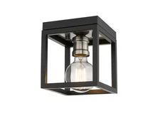 Z-Lite 480F1 Kube 6"W Flush Mount Square Ceiling Fixture - Black