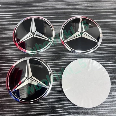 Für Mercedes Benz Logo Kappe Emblem Nabendeckel Radnaben Aufkleber 56mm 65mm NEW - Bild 1 von 3