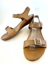 Vionic Camel Tan Frances Adjustable Double Straps Low Wedge Sandals size 8 EU 39