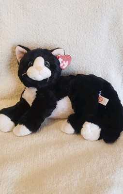 Shadow 2015 Ty Classic Black & White Tuxedo Cat Green Eyes 13  TySilk RARE MWMT