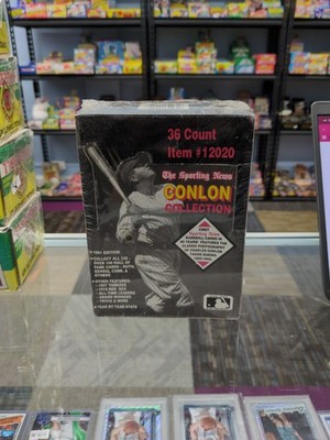 1991 Conlon Collection Baseball 36 Packs Factory Sealed Box - Ruth, Gehrig, Cobb