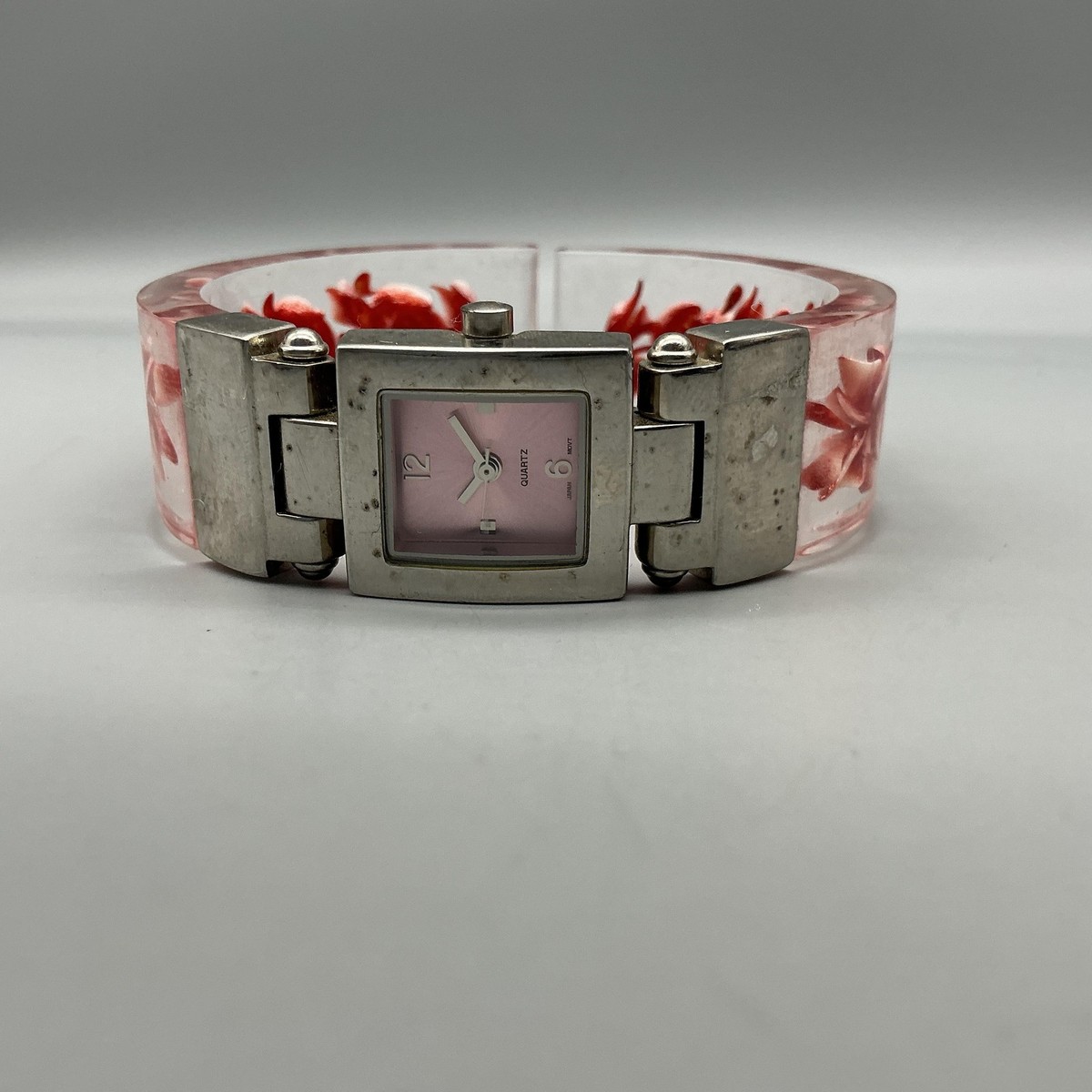 Beautiful Vintage Floral Cuff Watch Joan Rivers the woman you are. Vintage Joan Rivers Enamel  main image 3