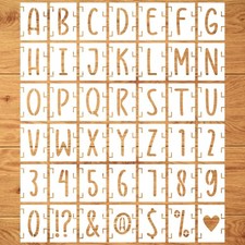 2 Inch Letter Stencils Kit, 42Pcs Reusable Numbers Symbol Craft Stencils Alph...