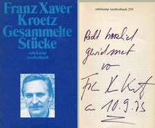 Franz Xaver Kroetz autograph, German AUTHOR; actor and film director, signed boo Franz Xaver Kroetz autograph, German AUTHOR; actor and film director, signed boo