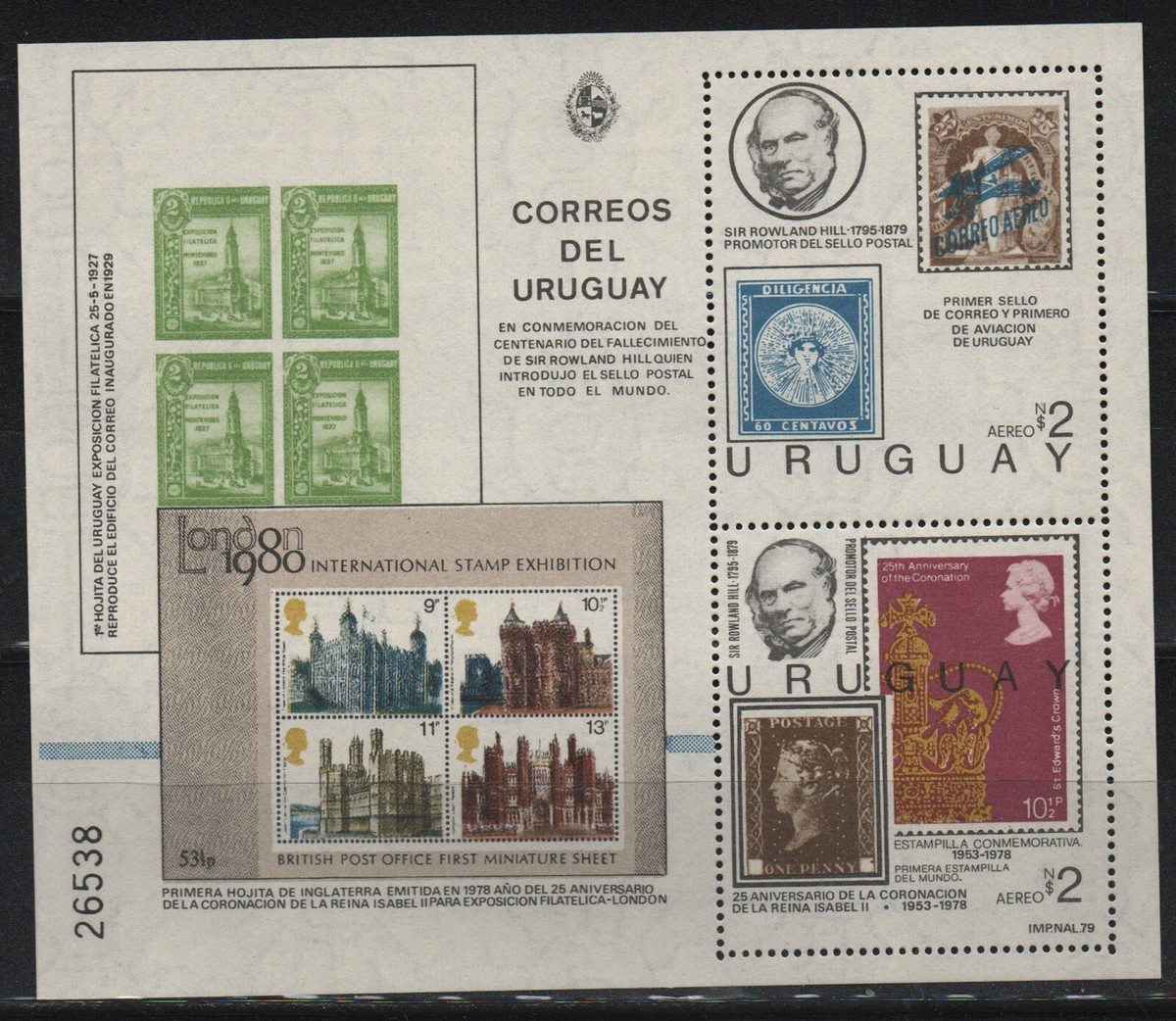URUGUAY-1979-ROWLAND HILL CENT. S/S-MNH- | eBay