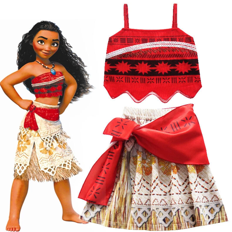 Girls Official Disney Deluxe Moana Hawaiian Polynesian Film Book Day Week Fancy Dress Costume Outfit Girls Official Disney Deluxe Moana Hawaiian Polynesian Film Book Day Week Fancy Dress Costume Outfit
