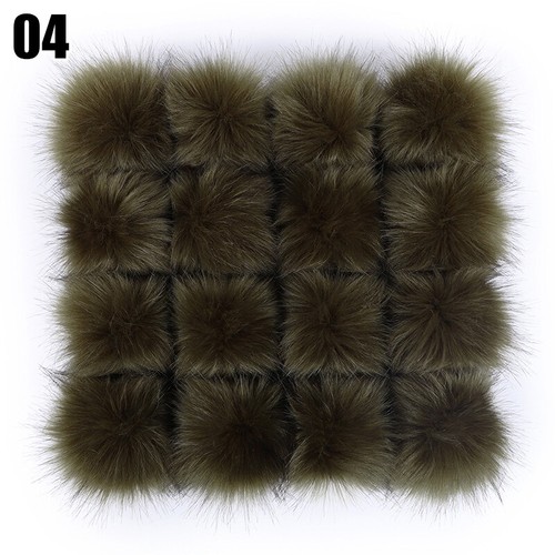 Faux Fox Fur Pom Pom Balls DIY for Hats Keychains Scarves Bags Accessories - - Picture 13 of 44