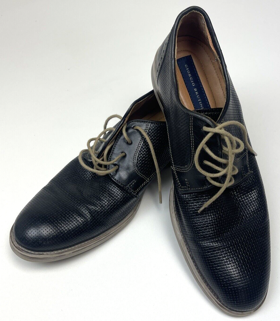 SAOLA Scarpe da uomo Georgio Brutini 9M 250651 stringate in pelle nera Oxford