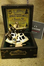 Vintage Brass Ship History J. Scott Sextant Navigation German Handmade