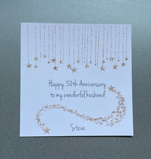 Personalised Handmade On Our 50th Golden Wedding Anniversary Card -Husband -Wife