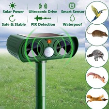 LED Solar Tiervertreiber Bewegungsmelder Ultraschall Wasserdicht Katzenschreck