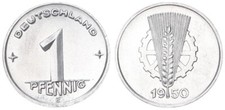 Deutschland / DDR 1 Pfennig Alu 1950 E pr&auml;gefrisch-Stempelglanz 103608