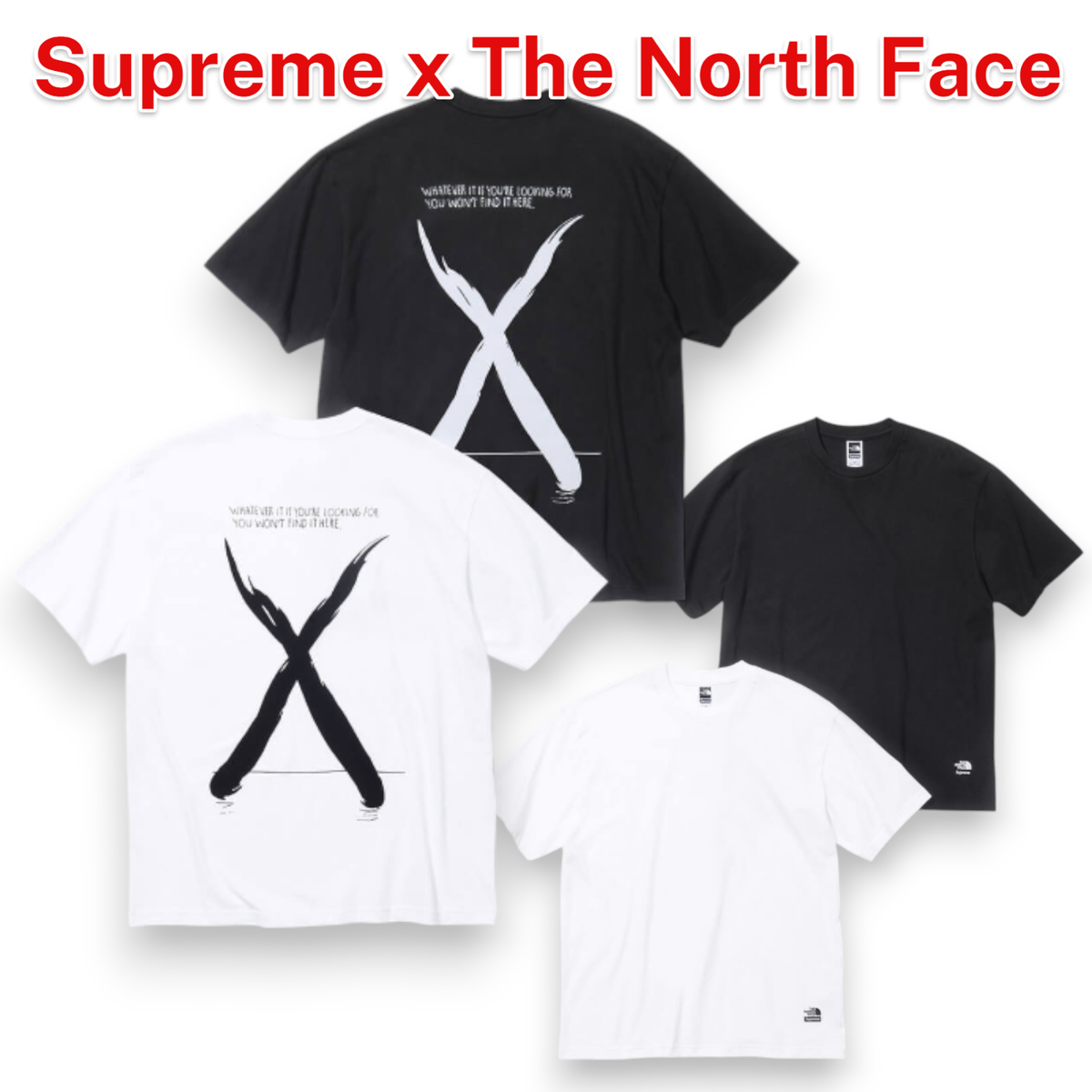 Supreme The North Face S/S Top White Black Graphic T-shirts