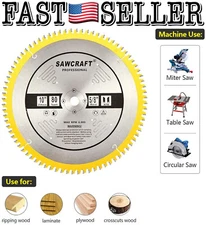 Sawcraft 10” 80 Tooth ATB Finish Hard & Soft Wood Saw Blade General Wood Cutting