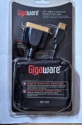 Gigaware 6 Ft USB to IEEE1284 CN36 Parallel Printer Adapter NIP