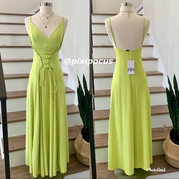 zara green corset dress Sarah Green Corset Formal Maxi Dress - US 12 main image 0