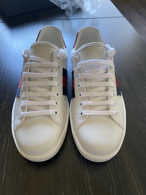 Gucci Ace Low Top Sneakers With Anchor Embroidery Gucci Size 6.5