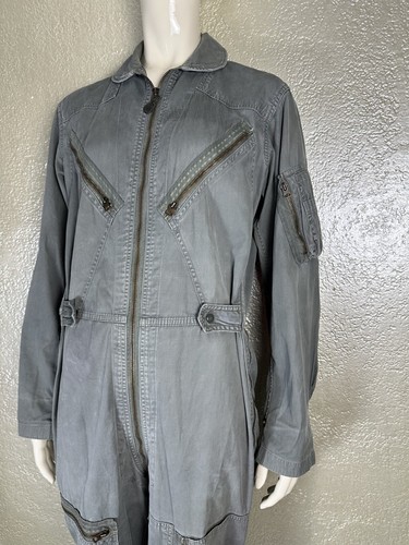 Vintage 1966 Men's MASON HUGHES Grey Light Flying Coverall Work Jumpsuit - Picture 6 of 21