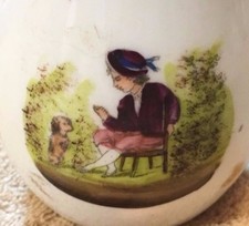 Antique Staffordshire Child  s Toy Teapot 1830s Miniature Boy Dog Transferware