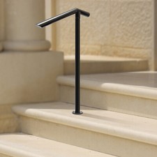 for Stairs 2-3Step 3.3 Ft Handrail Single Post Stair Railing Iron Handrail Black