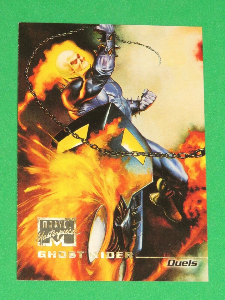 1996 Marvel Masterpieces Duels #76 GHOST RIDER vs #77 BLACKOUT PUZZLE High-Grade - Image 3 of 4