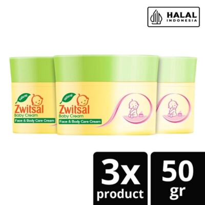 3 PCS ZWITSAL Baby Face and Body Care Cream Chamomile Vit E - 50gr x 3