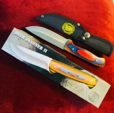 Deer Skinner II 9" Satin Blade Full Tang Frost Wood Handle Nylon Sheath Chipaway