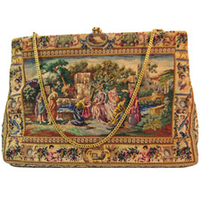 Vintage Petit Point Purse Scenic Bag Handbag SHIPPED TO US TARIFF FREE